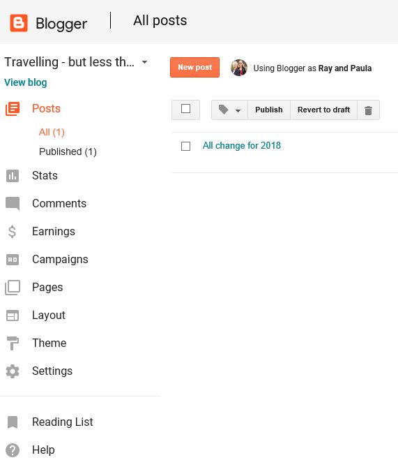 Blog dashboard